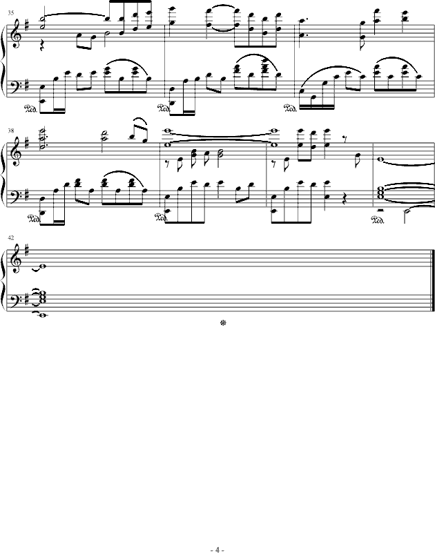 织梦行云（仙剑奇侠传四）钢琴版钢琴谱 第4页