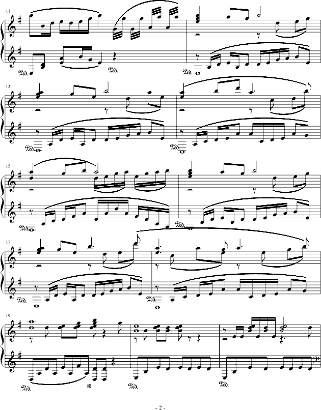 织梦行云（仙剑奇侠传四）钢琴版钢琴谱 第2页