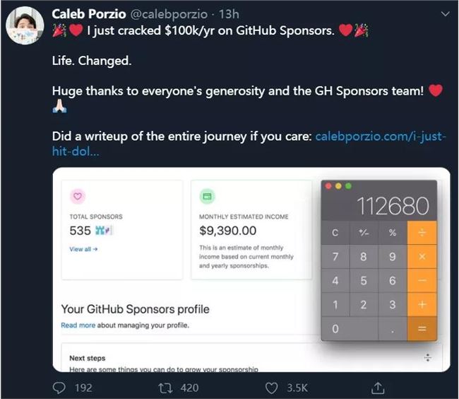 我，一个靠GitHub打赏谋生的码农，年入十万美元
