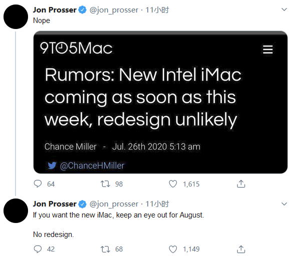 泄密者否认了苹果将于本周发布iMac的传闻