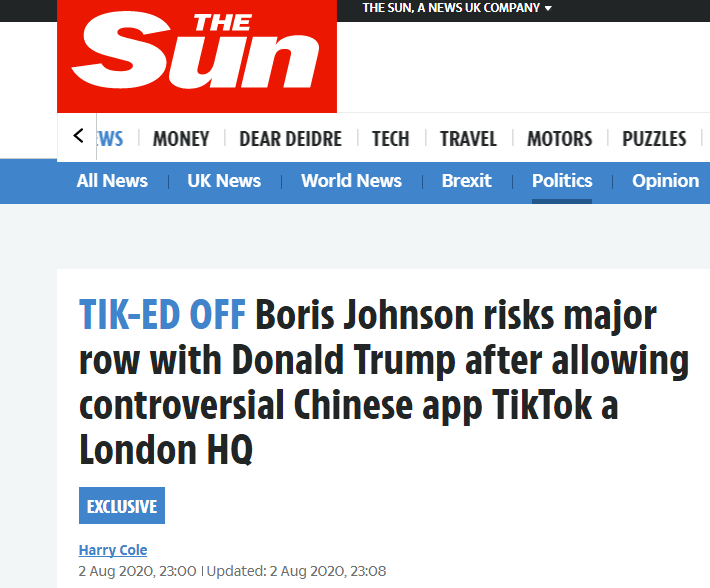 英同意在伦敦设总部？TikTok：探讨在美国外设总部可能