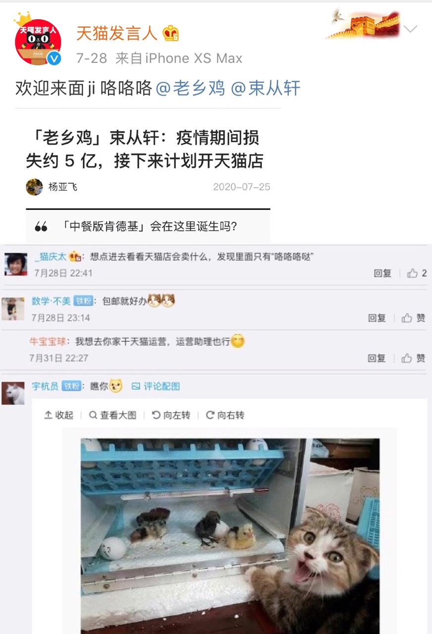 全网刷屏”的中式快餐店老乡鸡，准备现在天猫开个店，