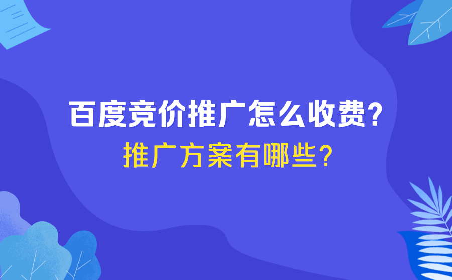 百度竞价推广怎么收费？推广方案有哪些？