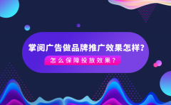 掌阅广告做品牌推广效果怎样？怎么保障投放效果？