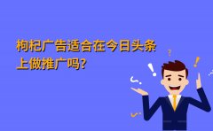 枸杞广告适合在今日头条上做推广吗？效果怎么样？