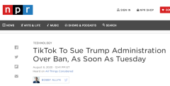 美媒：TikTok最快将于周二起诉特朗普政府