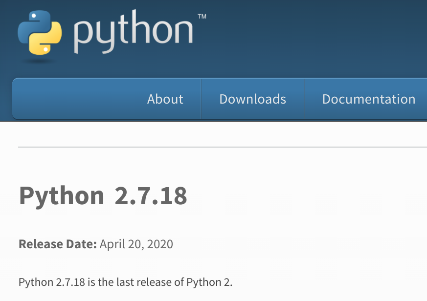 Python 2.7.18 发布 Python 2 时代结束