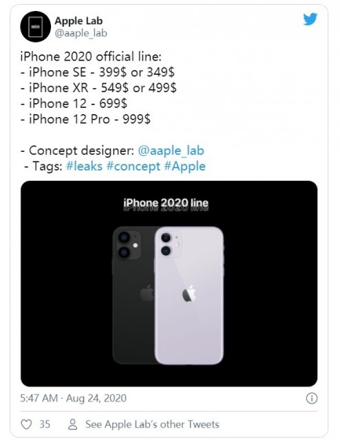 消息称 2020 款 iPhone SE 会在 iPhone 12 发布后不久降价：349 美元起