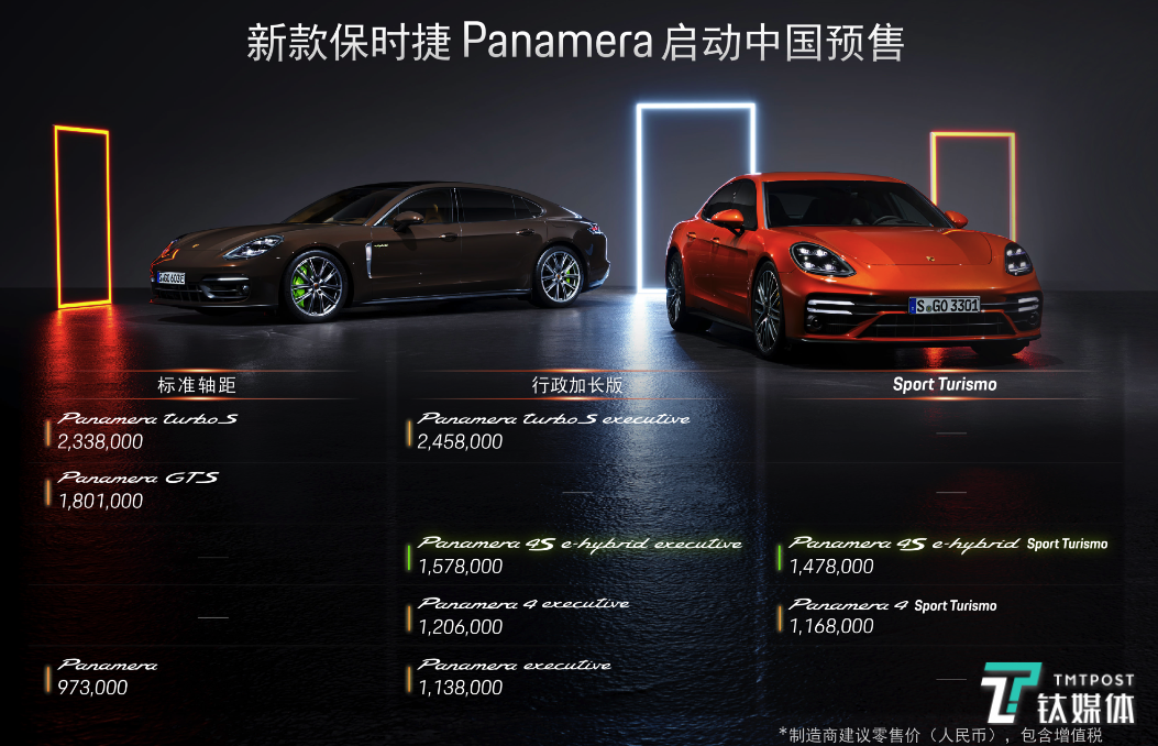 新增混动车型，保时捷新款Panamera全球同步首发 | 一线车讯