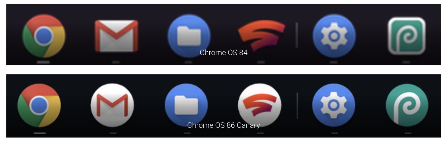 Google将Chrome OS 86应用图标变为圆形