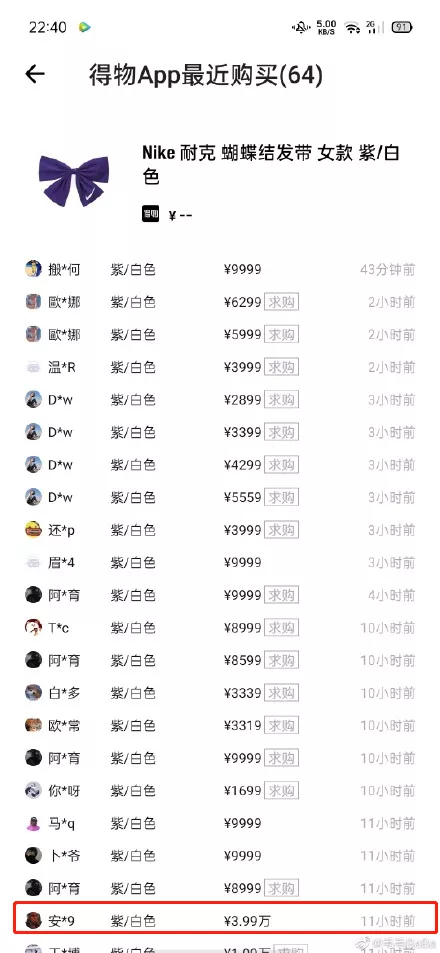 一个普通的耐克蝴蝶结敢卖40000，这合理吗？