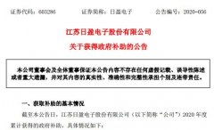 日盈电子今年累计获得政府补助209.44万元