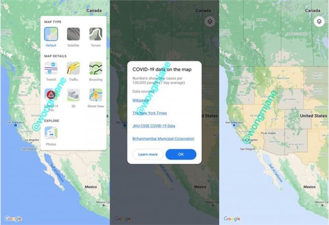 Google Maps新增COVID-19层：显示当地疫情严重程度
