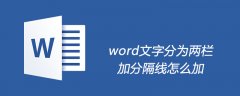 word文字分为两栏加分隔线怎么加