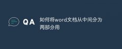 如何将word文档从中间分为两部分