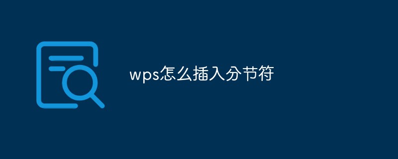 wps怎么插入分节符