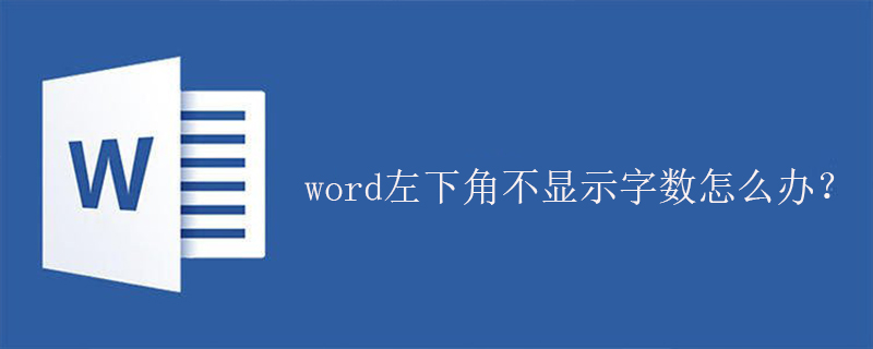 word左下角不显示字数怎么办？