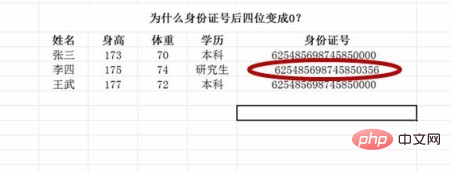 身份证输入excel表最后四位变0000怎么办？