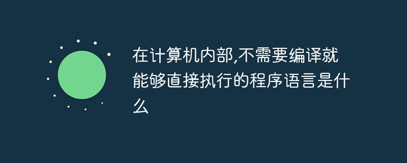 在计算机内部,不需要编译就能够直接执行的程序语言是什么