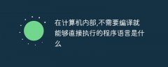 在计算机内部,不需要编译就能够直接执行的程序语言是什么