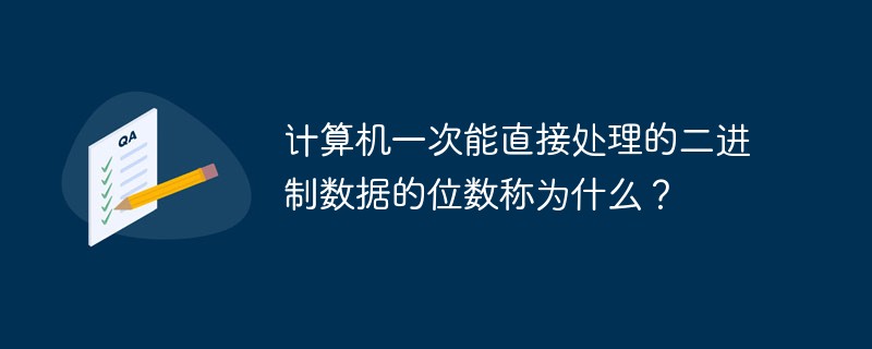 计算机一次能直接处理的二进制数据的位数称为什么？