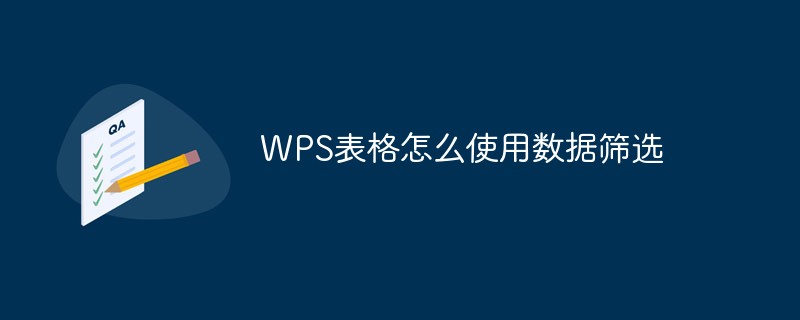WPS表格怎么使用数据筛选