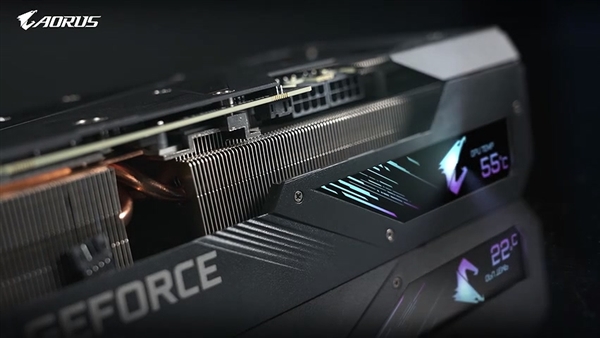 AORUS GeForce RTX 30显卡预告：零死角散热、LCD屏幕吸睛