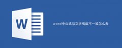 word中公式与文字高度不一致怎么办