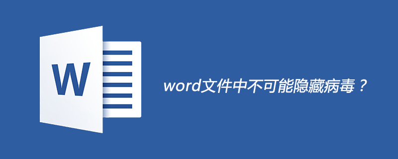 word文件中不可能隐藏病毒是错的吗？