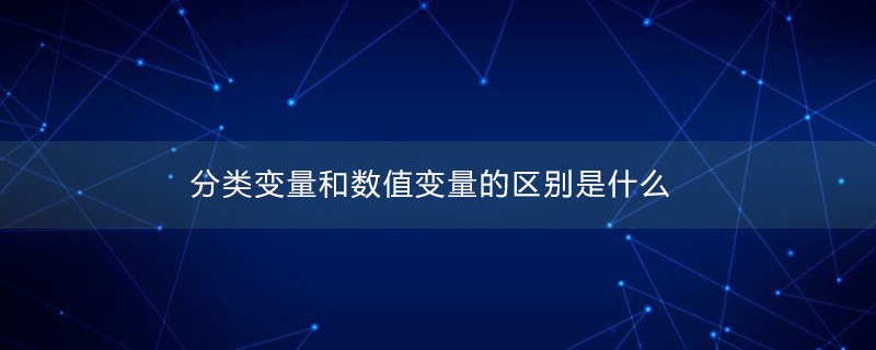 分类变量和数值变量的区别是什么