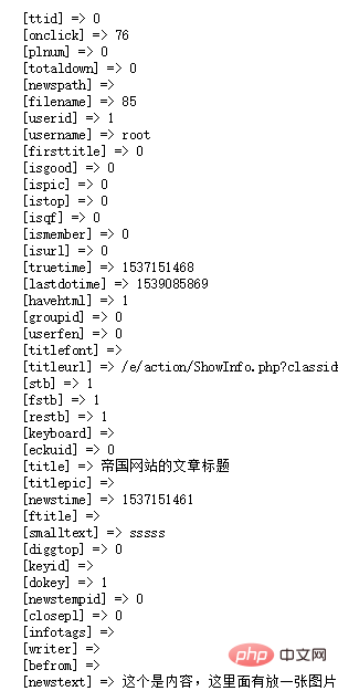 帝国cms模型数据表常用的二次开发的需要的函数