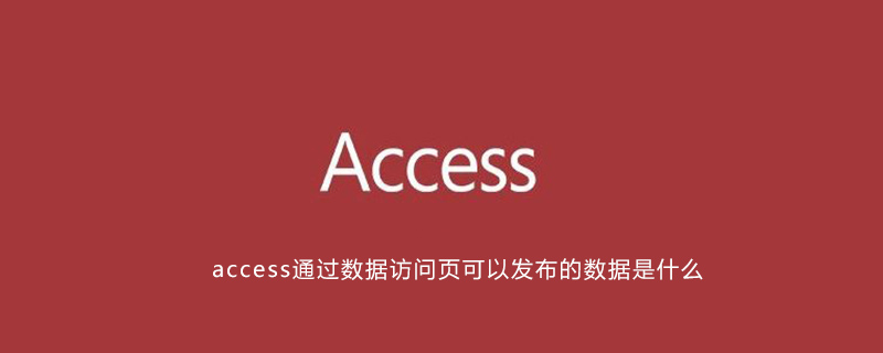 access通过数据访问页可以发布的数据是什么
