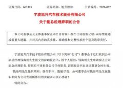 特斯拉供应商旭升股份副总经理钱海明因个人原因辞职