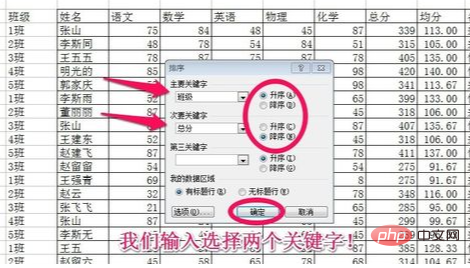 列升序排列表格内容的方法