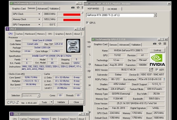 全球最快显卡：影驰名人堂RTX 2080 Ti暴超3GHz