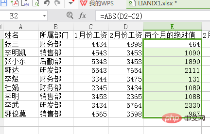 Excel如何取绝对值？