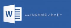 word方块里面是√怎么打？