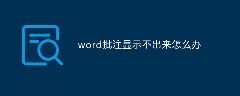 word批注显示不出来怎么办