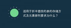 适用于折半查找的表的存储方式及元素排列要求为什么？