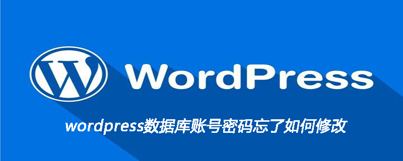 wordpress数据库账号密码忘了如何修改