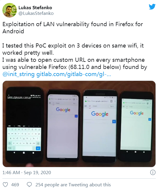 赶紧更新！Firefox漏洞允许攻击者在同一WiFi劫持移动浏览器