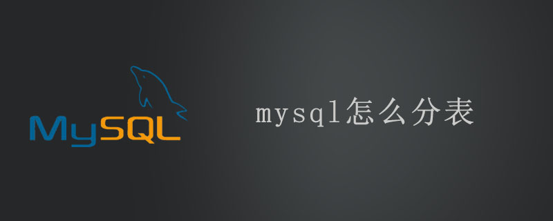 mysql怎么分表