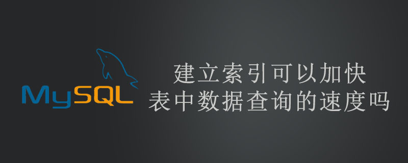 建立索引可以加快表中数据查询的速度吗