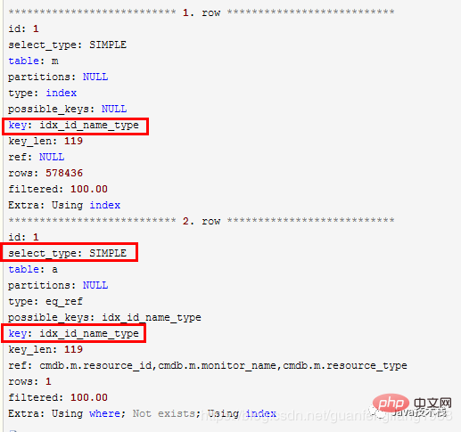 MySQL not exists 与索引的关系