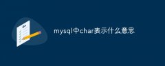 mysql中char表示什么意思