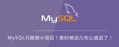 MySQL只能做小项目？是时候说几句公道话了！