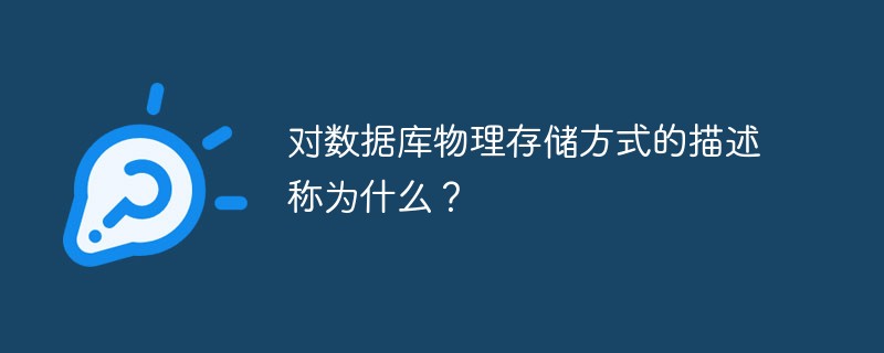 对数据库物理存储方式的描述称为什么？