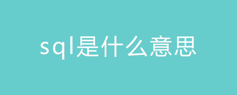 sql是什么意思啊