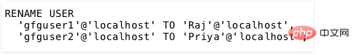 MySQL如何修改用户名？（代码实例）