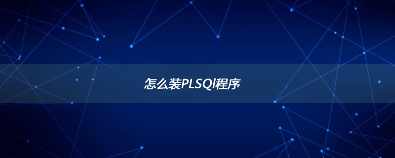 怎么装PLSQl程序